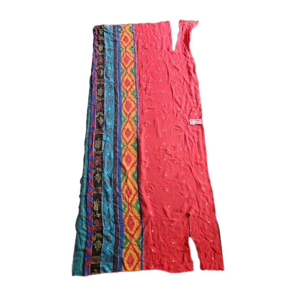 Gideon Oberson Multicolor Sarong Tie Wrap Skirt Cover Up 100% Silk Sz 44 /US 12 - Picture 6 of 9